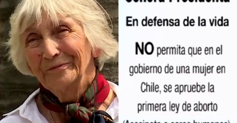 ‘Abuelita justiciera’ la mujer tras el polémico aviso sobre el aborto