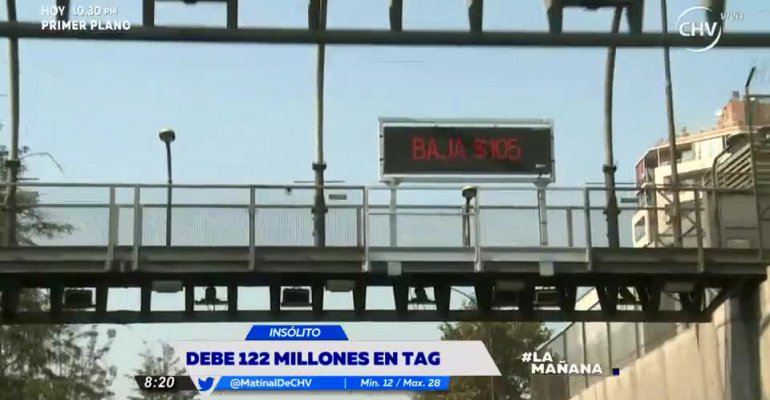 Hombre debe más de 122 millones de pesos de TAG