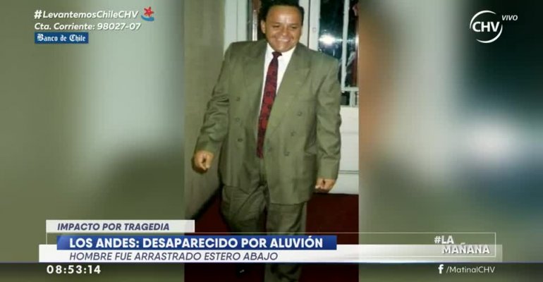Hombre de 59 años aun sigue desaparecido tras el aluvión