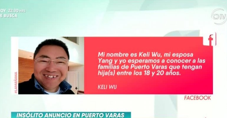 Empresario chino busca pareja para su hijo en Puerto Varas