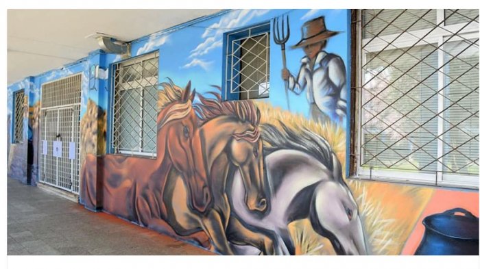 Mal comienzo en Ñuble: Comitiva de Piñera habría pintado de blanco un mural hecho por jóvenes para recibir la nueva región