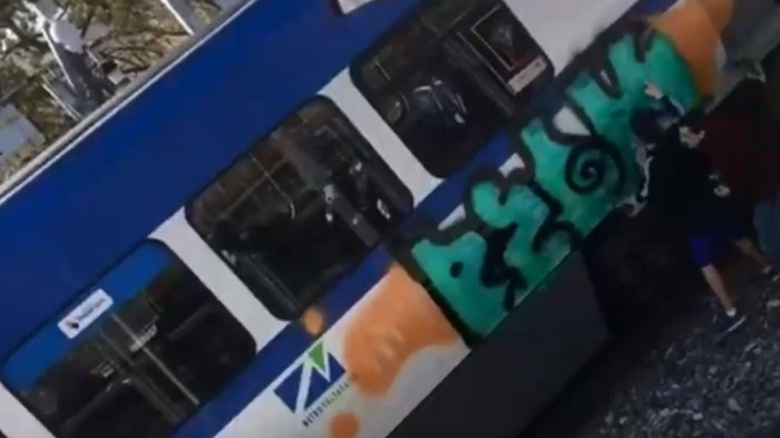 Dos jóvenes fueron detenidos acusados de realizar rayados del metro de Valparaíso