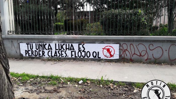 Agrupación de ultra derecha llenó de mensajes de odio a liceos emblemáticos de la capital