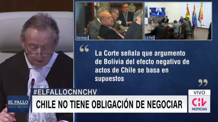 El momento exacto en que el juez da a conocer la derrota de Bolivia en La Haya