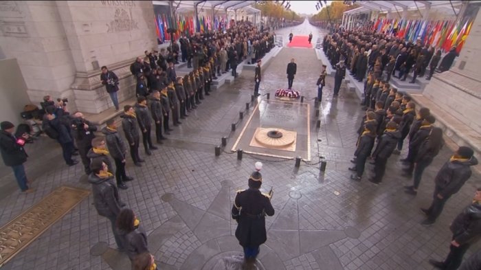 Líderes mundiales conmemoraron el armisticio que puso fin a la I Guerra Mundial