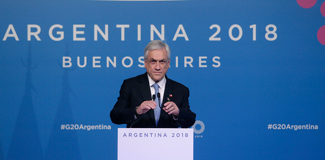 Piñera abogó en Cumbre del G20 por el fin de la guerra comercial entre China y Estados Unidos