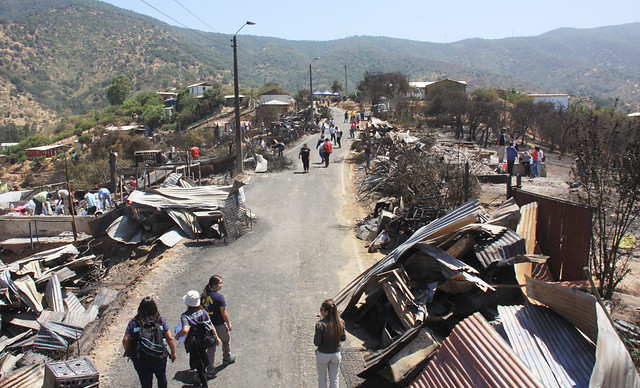 Evacuación preventiva de 35 casas en Valparaíso se produjo ante amenaza de incendio forestal en Santo Domingo