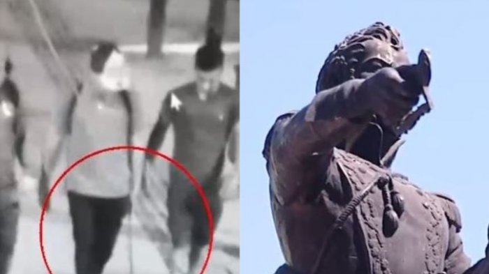 Roban espada a estatua de O´Higgins frente a municipalidad de San Bernardo