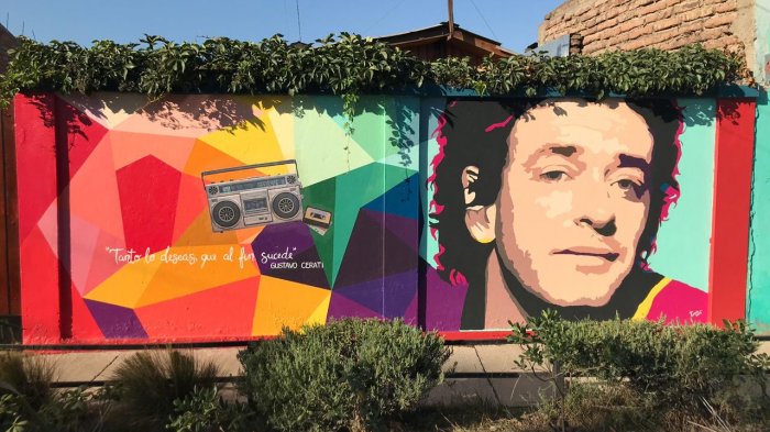 El impresionante mural de Gustavo Cerati en Quinta Normal realizado por la artista que se hizo famosa por retratar a Bielsa