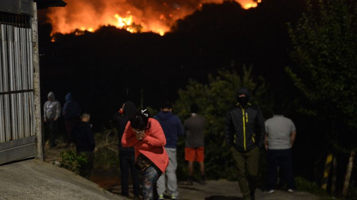 Ñuble: Ya van 4 casas consumidas por gigantesco incendio forestal en Coelemu