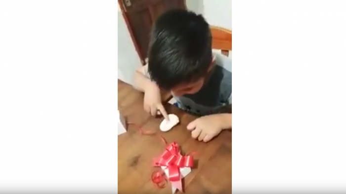 No pudo con tanta felicidad: La honesta respuesta de un niño con dificultad motriz que se entera que tendrá un hermano