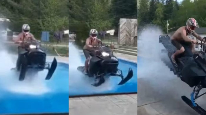 Esto es lo que pasa cuando utilizas una moto acuática en una piscina