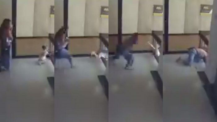 Increíbles reflejos de una mujer salvaron a su hijo de caer por las escaleras