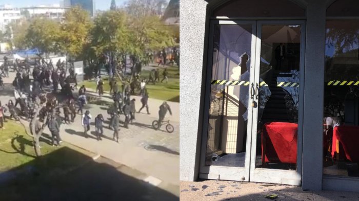 Los registros con los que denuncian agresión por parte de supuestos escolares a universitarios de la Usach