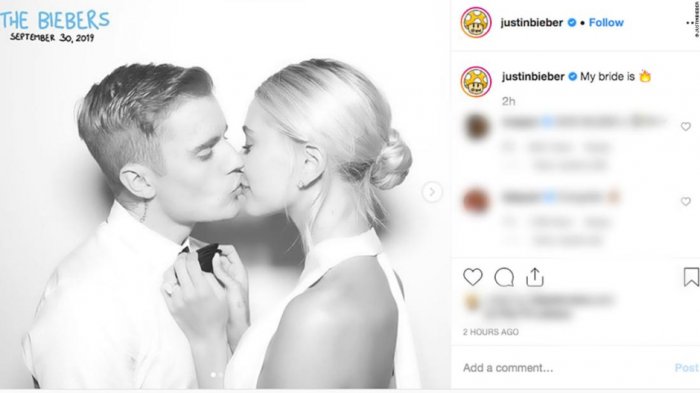 Hailey Baldwin comparte fotos de su boda con Justin Bieber: El velo de su vestido decía 