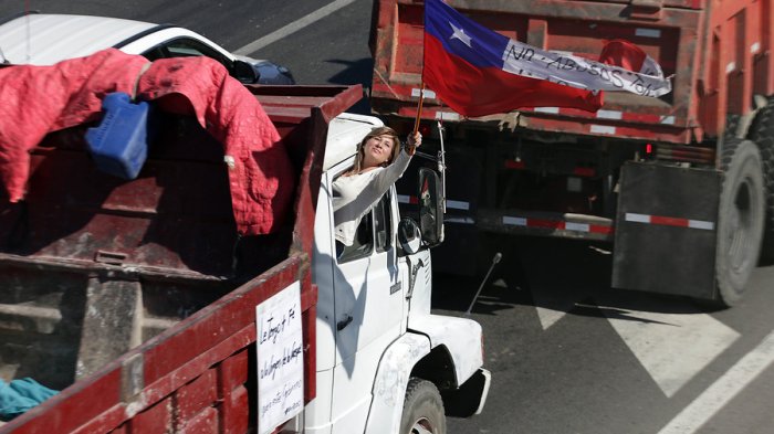 Manifestación NO+TAG: Caravanas de camiones se desplazaron por autopistas de Santiago y en Valparaíso