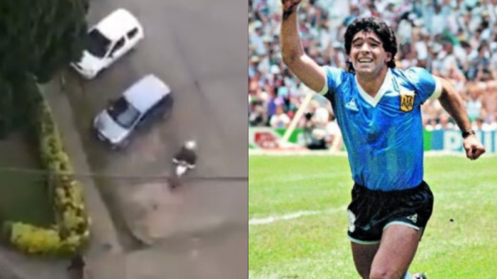 Argentinos comparan histórica jugada de Maradona con chileno que huyó de un grupo de Carabineros