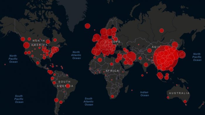 En tiempo real: Mapa muestra cómo avanza el coronavirus en el mundo