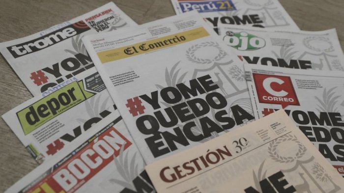 #YoMeQuedoEnCasa: Diarios peruanos se unen con portada única para prevenir el coronavirus