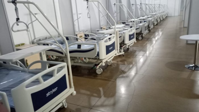 Así se ve Espacio Riesco acondicionado como hospital para enfrentar el coronavirus