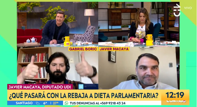 Boric hizo muecas y gestos ante cada explicación de Macaya sobre la rebaja a la dieta parlamentaria