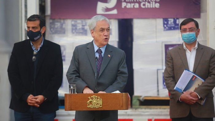 Pdte. Piñera inicia distribución de canastas de alimentos y asegura que 