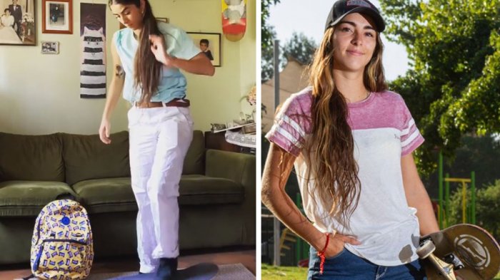 Skater chilena que se prepara para los JJ.OO. convirtió su casa en una pista para entrenar