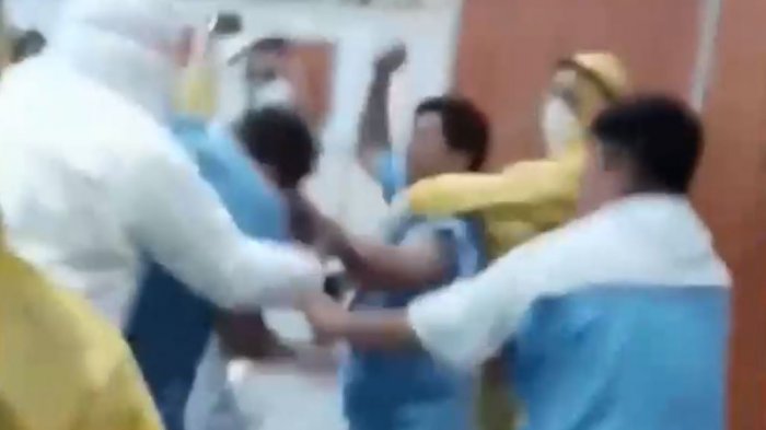 Caos en albergue: Pacientes con COVID-19 se fueron a las manos por denuncia de robo de celulares