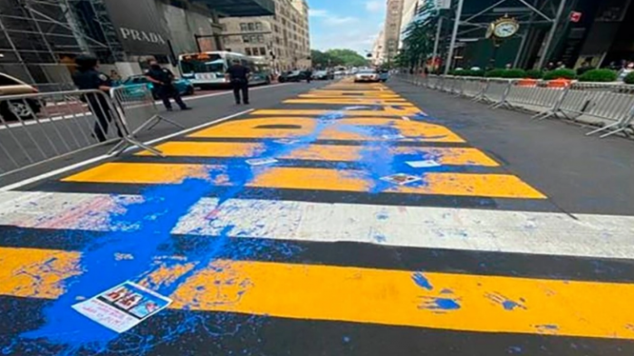 Mural de Black Lives Matter fue vandalizado por tercera vez en una semana