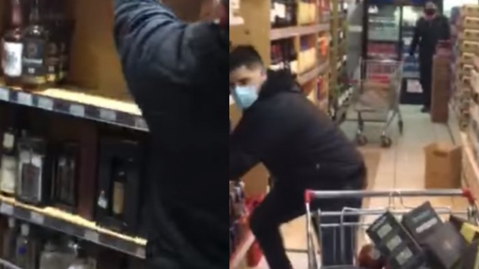 Minuto feliz: Joven aprovechó su premio arrasando con la sección de alcohol de un supermercado