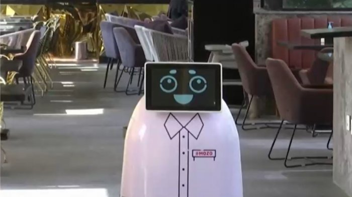 Así es Mozo, el robot que atiende al público en un restorán en Egipto