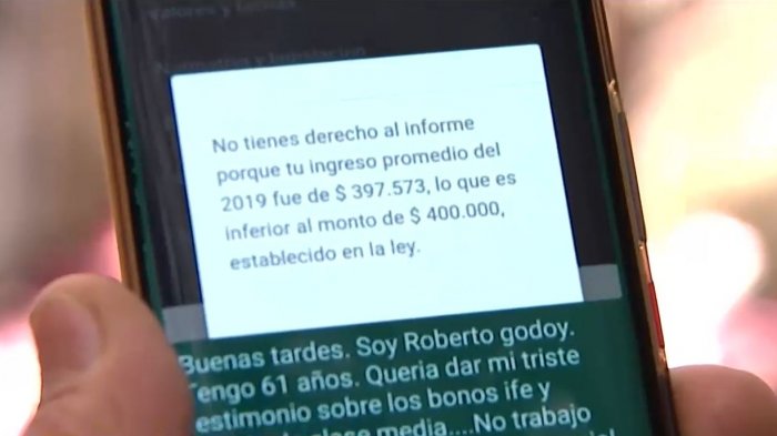 Por $2.500 no alcanza a recibirlo: Continúan los reclamos por acceso al bono de $500 mil