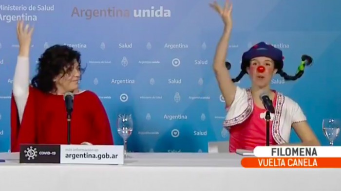 Polémica en Argentina por participación de payasa en reporte de muertes por COVID-19