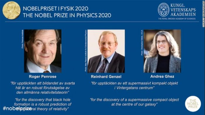 Por descubrimientos sobre agujeros negros: Nobel de Física va para Roger Penrose, Reinhard Genzel y Andrea Ghez