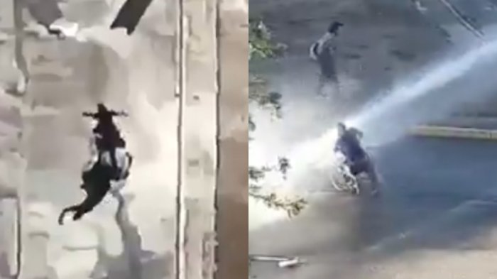 Carabineros por persona en silla de ruedas impactado por lanza aguas: 