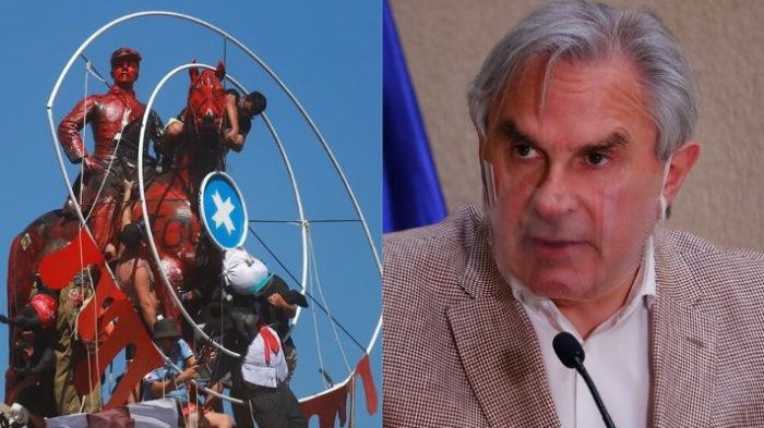 Moreira no quiere mover la estatua de Baquedano: “Si cedemos, mañana será con Prat, O’Higgins y Carrera”