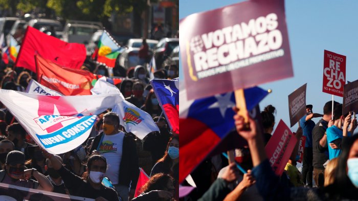 Comandos del Apruebo y Rechazo cerraron campañas con banderazos, caravanas y hasta insertos en medios