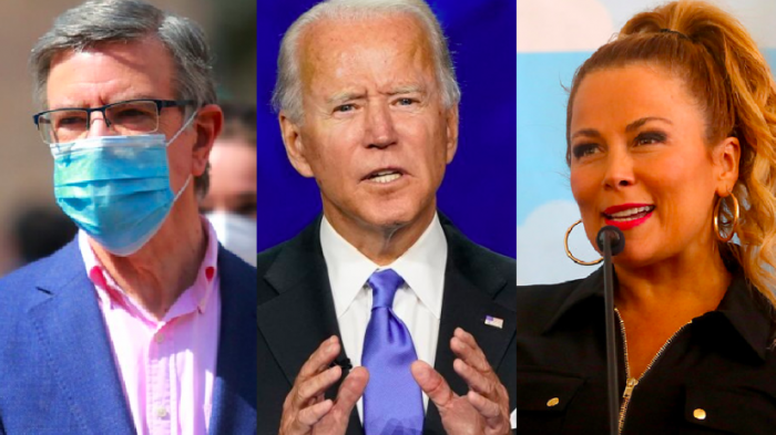 Cathy Barriga y Joaquín Lavín compartieron foto con Biden tras su triunfo en las elecciones de EE.UU.