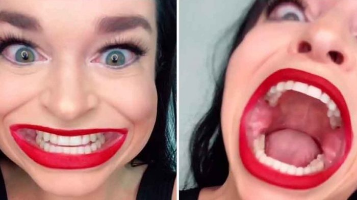 ¡Más de 10 centímetros! Mujer se hace viral por el sorprendente tamaño de su boca