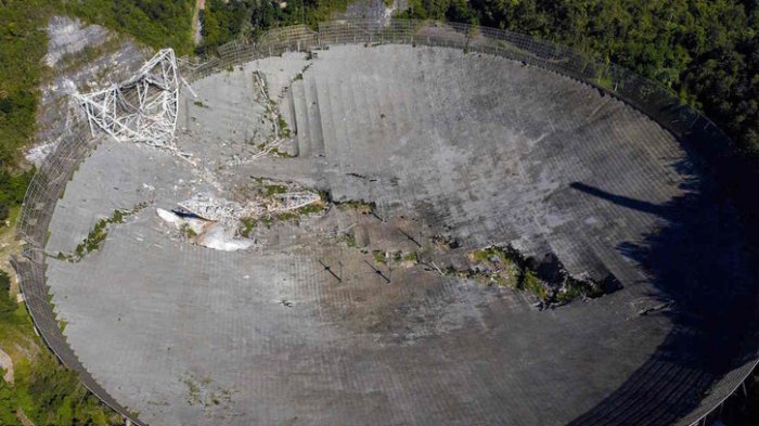 Dramático video muestra el momento exacto en que el Observatorio Arecibo colapsa