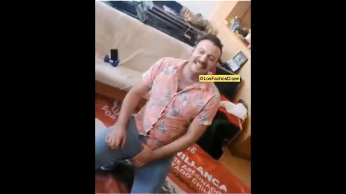 Video muestra a Sebastián Izquierdo burlándose y vandalizando un lienzo robado de Camilo Catrillanca