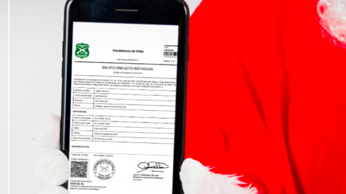 Carabineros mostró el salvoconducto del Viejito Pascuero: Puede repartir regalos entre 8 PM y 5 AM