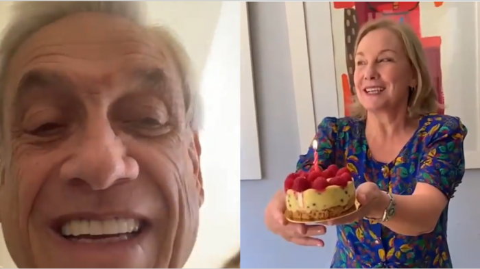 Pdte. Piñera sorprende a Cecilia Morel cantándole Feliz Cumpleaños en inglés: 