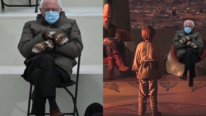 Los mejores memes de Bernie Sanders con mitones y distancia social en la investidura de Biden