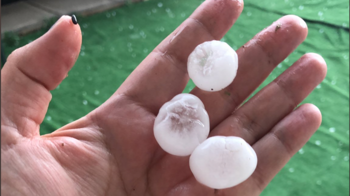 Del tamaño de una moneda: Habitantes de Talca comparten registros de grandes granizos que cayeron este lunes