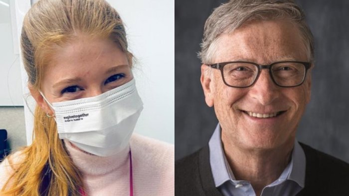 La hija de Bill Gates se vacunó y lanzó una broma sobre la teoría de implantación de un chip