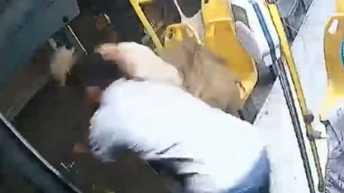 La arriesgada maniobra de conductor que botó del bus a delincuente que lo amenazó con arma de fuego