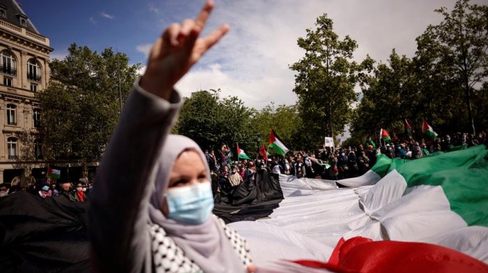 4 mil personas protestan en París en apoyo a palestinos por conflicto en Israel