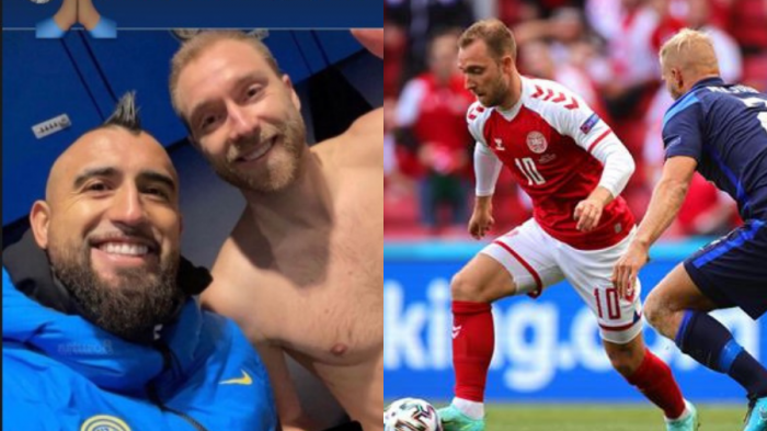 Vidal y Lautaro incluidos: El mundo del fútbol envía fuerzas a Eriksen tras su desplome en la Eurocopa