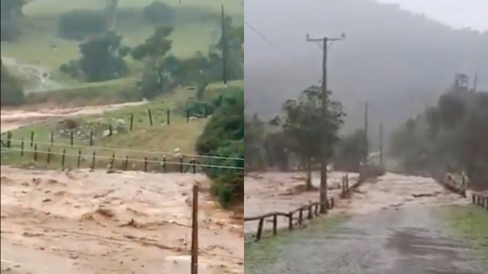 Crecida del estero Pilolcura arrasó con un puente y dejó a familias aisladas